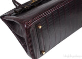Birkin 35 Prune Crocodile Porosus GHW