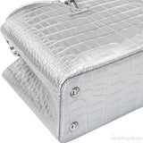 Capucine PM Alligator Argent