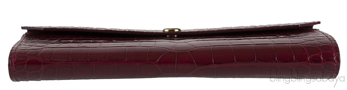 Bordeaux Crocodile Wallet