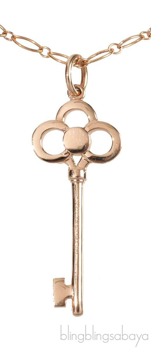 Tiffany & Co. Crown Mini Key Gold & Diamond Necklace