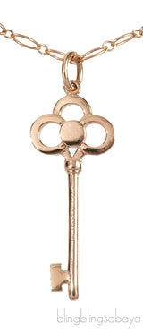 Tiffany & Co. Crown Mini Key Gold & Diamond Necklace