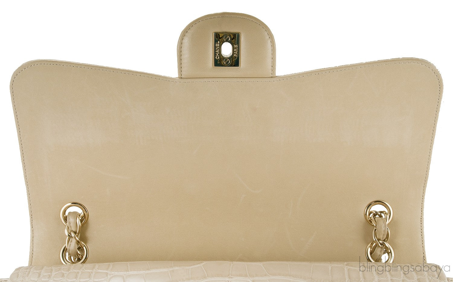 Jumbo CC Beige Crocodile Bag