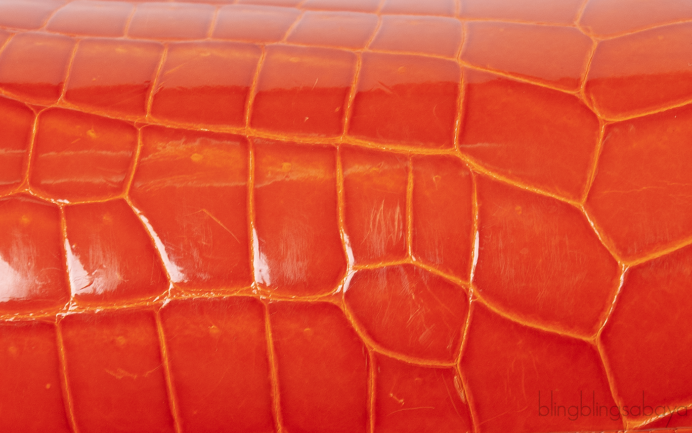 KWANPEN KP Homage Orange Trace Crocodile Long Clutch