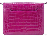 Natalia Croc Fuchsia Shoulder Bag