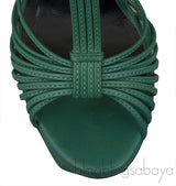Green T Strap Slingback Heels