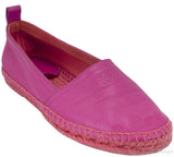 Fuchsia Pink Leather Espadrille
