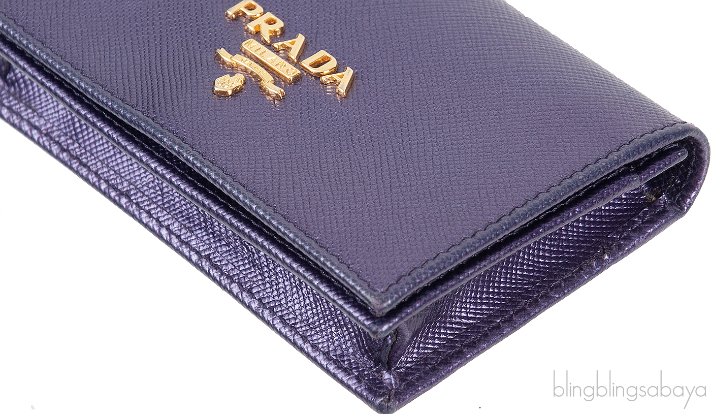 Prada Purple Saffiano Card Holder
