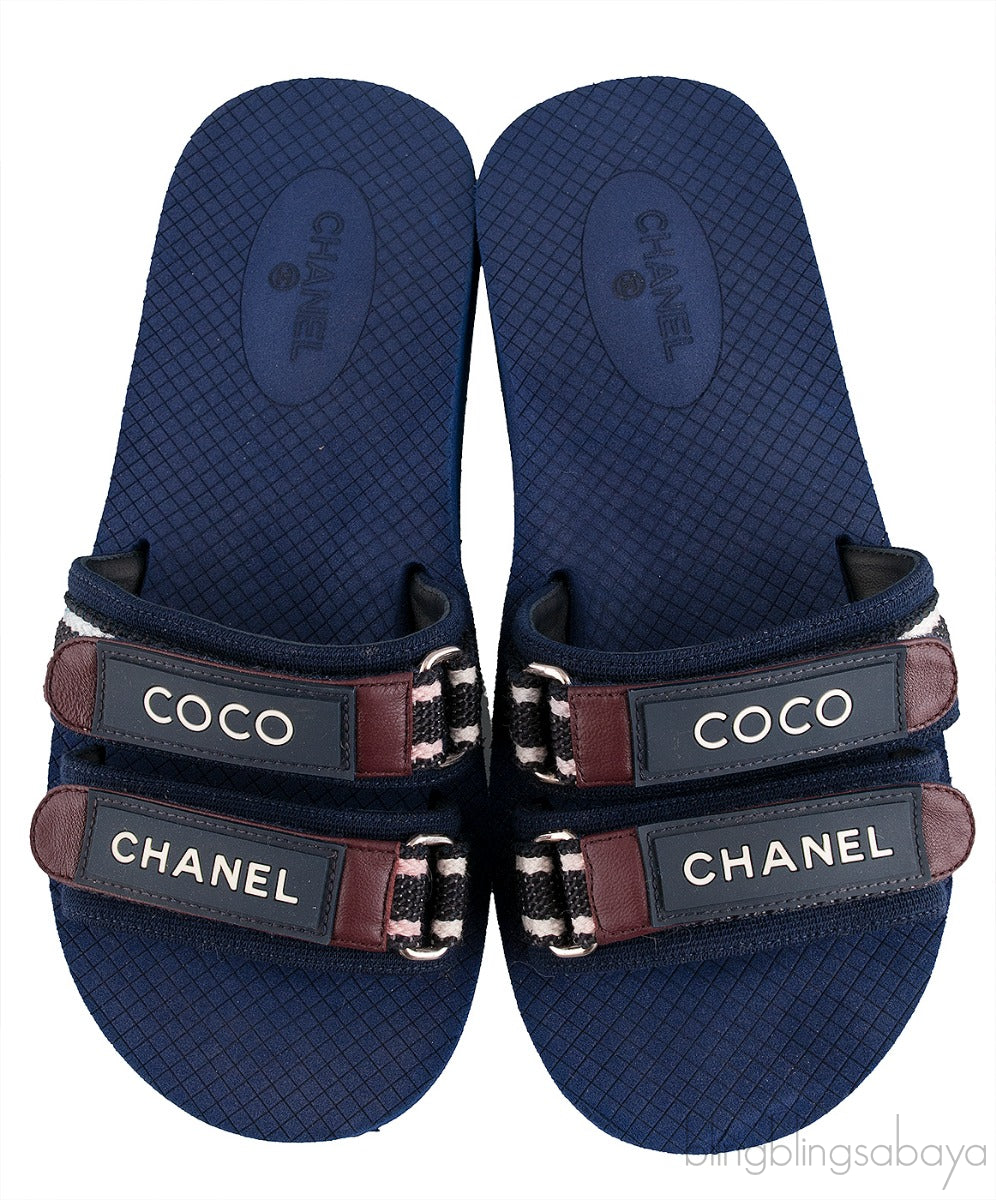 Coco Chanel Flat Rubber Slides