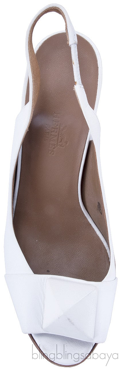 White Slingback Sandals