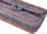 Chanel Purple Multicolor Tweed Medium Double Flap Bag