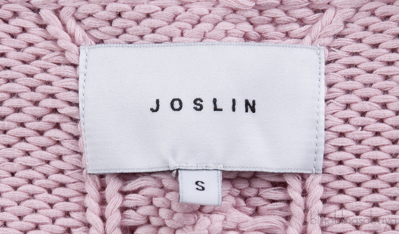 Light Pink Cable-knit Sweatshirt and Midi Skirt