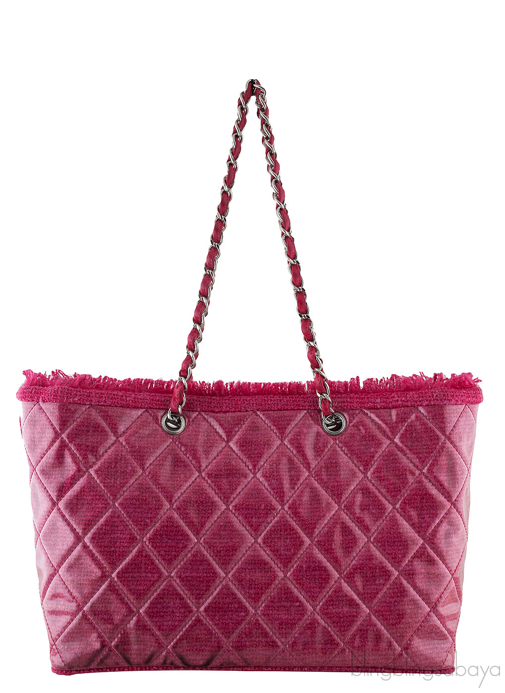 Quilted Pink Tweed PVC Tote