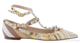 Rockstud Multi-color Leather Flats