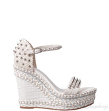 Madmonica 120 Spiked Croc-effect Leather Espadrille Wedge