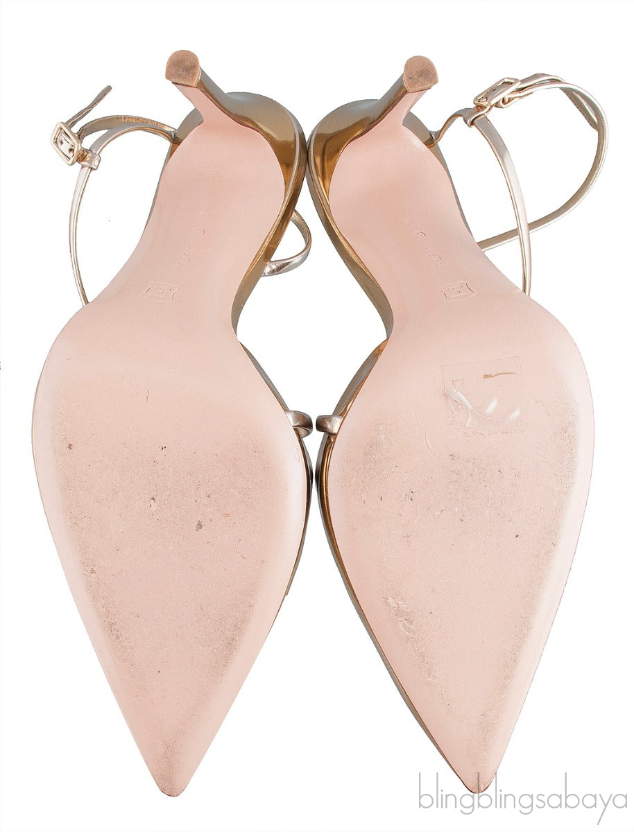 Gold Metallic Slide Mule