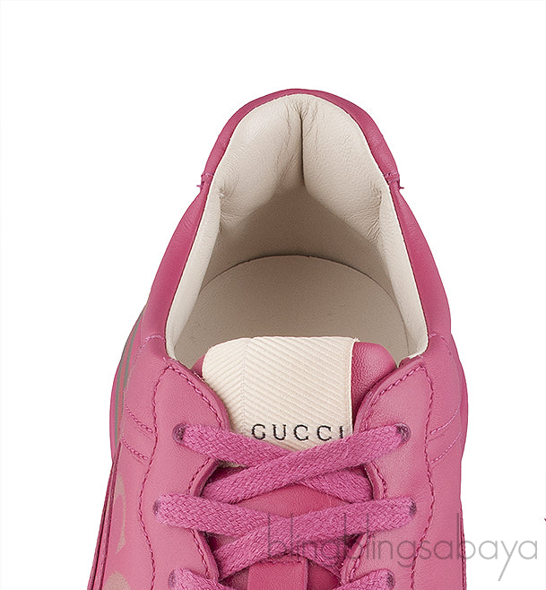 Pink Rhyton Logo Leather Sneaker