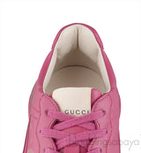 Pink Rhyton Logo Leather Sneaker