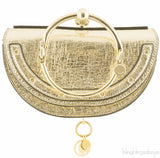 Metallic Gold Nile Minaudiere Clutch