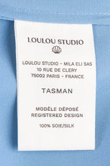 Tasman Silk-Satin Light Blue Midi Dress