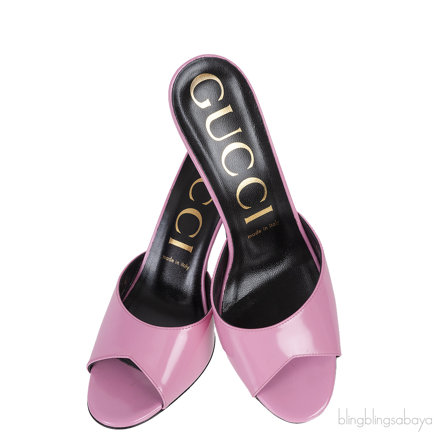 Gucci Patent Pink Scarlet Leather Sandals
