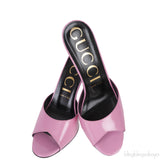 Gucci Patent Pink Scarlet Leather Sandals