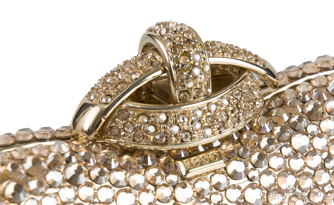 Gold Crystal Embellished Clutch