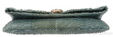 Green Python Monete Fold-over Clutch