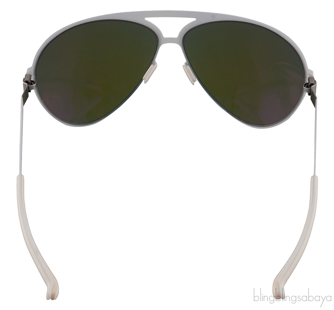White Blue Mirrored Lens Sunglasses