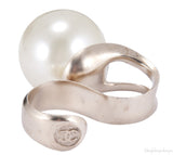 Double Metal Giant Pearl Ring