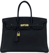 Birkin 35 Black Taurillon Clem GHW