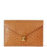 Hermes Vintage Medor Gold Ostrich Clutch