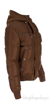 Brown Winter Jacket with Hoodie