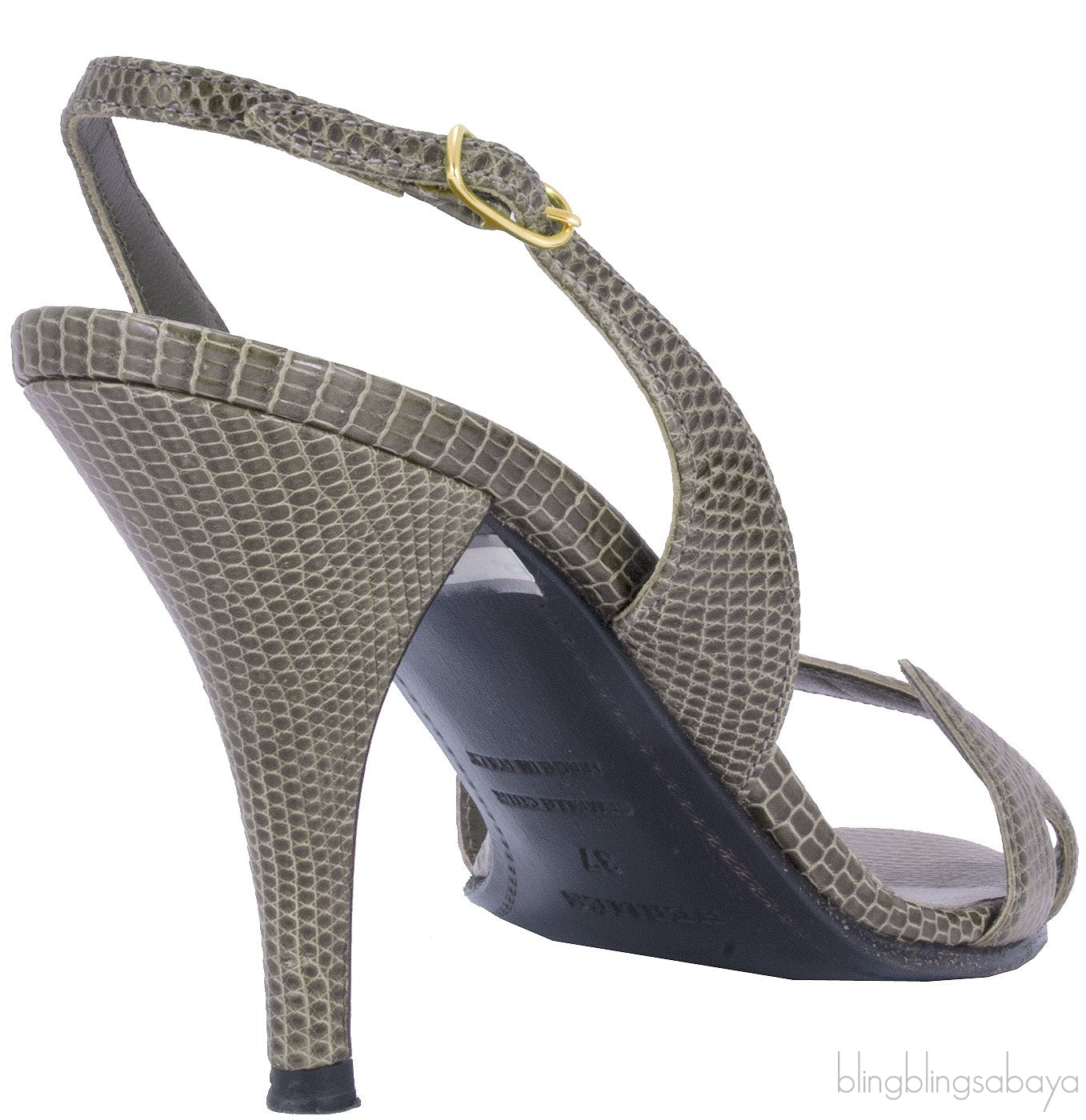 Night 90 Lizard Slingback Heels