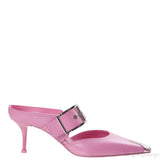 Alexander McQueen Pink Punk Buckle Mules