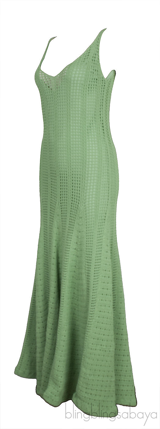 Green Crocheted Maxi Dress