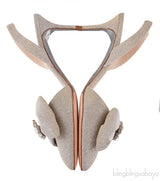 Oscar dela Renta Silver Gold Bow Slingback Heels