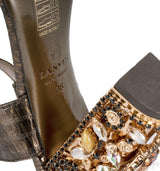 Snake Effect Leather Sandals