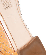 Miu Miu Brown Metal Bead Flat Peep Toe Shoes