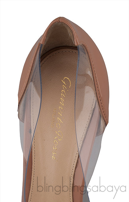 Nude & Black Plexi Pumps