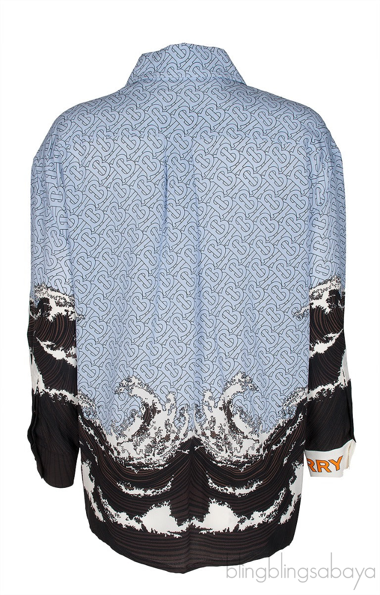 Light Blue Logo Printed Shirt