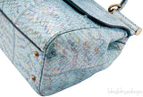 Miss Sicily Blue Watersnake Flap Bag