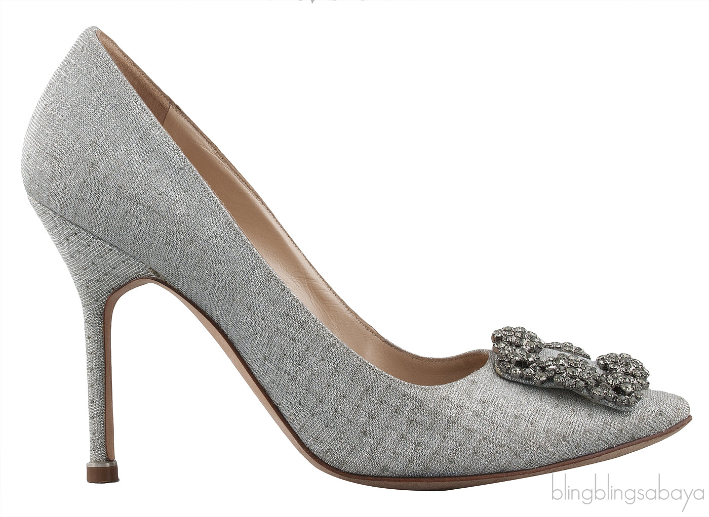 Hangisi Silver Glitter Heels