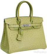 Birkin 30 Ostrich Vert Anis*