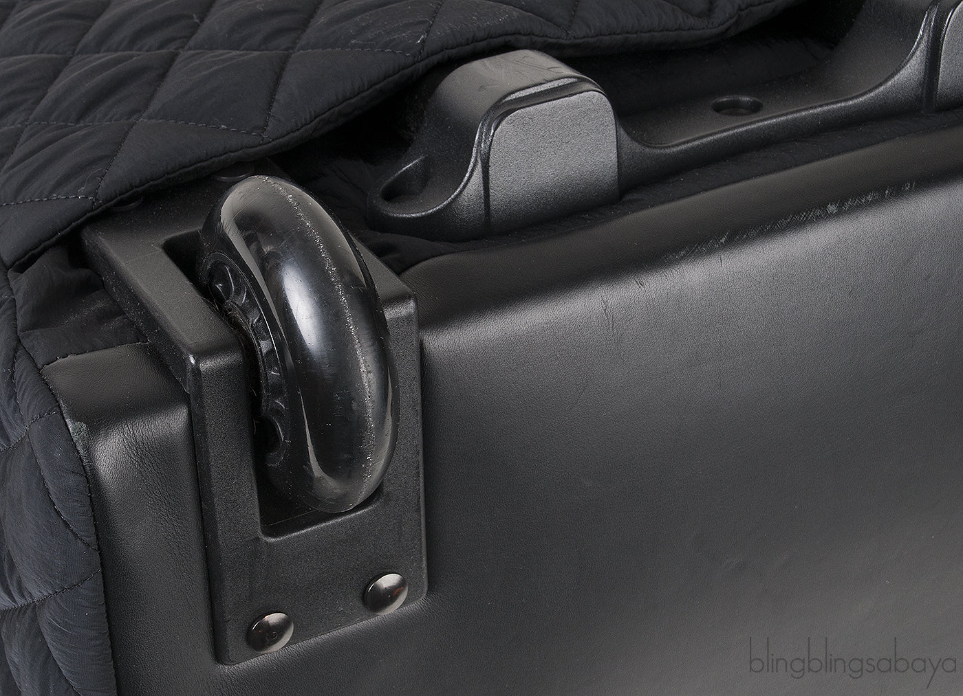 Black Quilted Nylon Cocoon Trolley Rolling Case