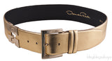 Oscar Dela Renta Metallic Gold Double Hinge Belt