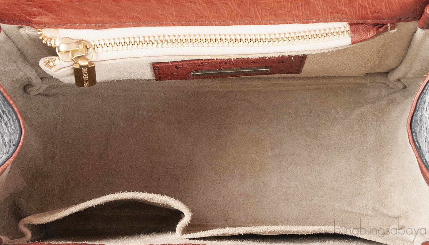 Tri-color Leather Top Handle Bag
