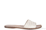 Bottega Veneta Off-white Leather Intrecciato Flat Slides
