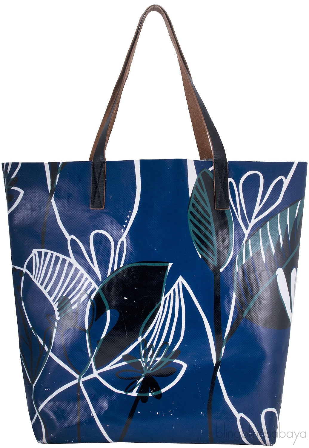 Blue Printed PVC Tote