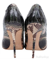 Multi-color Green Python Heels