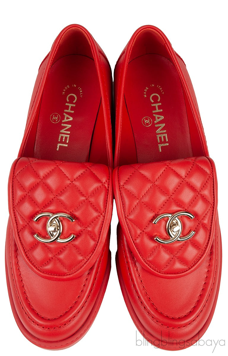 Lambskin CC Turnlock Quilted Loafers